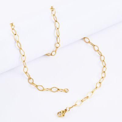 Fashion New Style Gold Plated Jewelry Accessories Prismatic Embossed Chain for Layering Necklaces Bracelets Anklets Custom