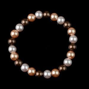 Faux Mother of Pearl Bead Spiral Wrap Rosary Bracelet