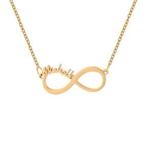 Gold-Plated Stainless Steel English Words 8-Shaped Necklace