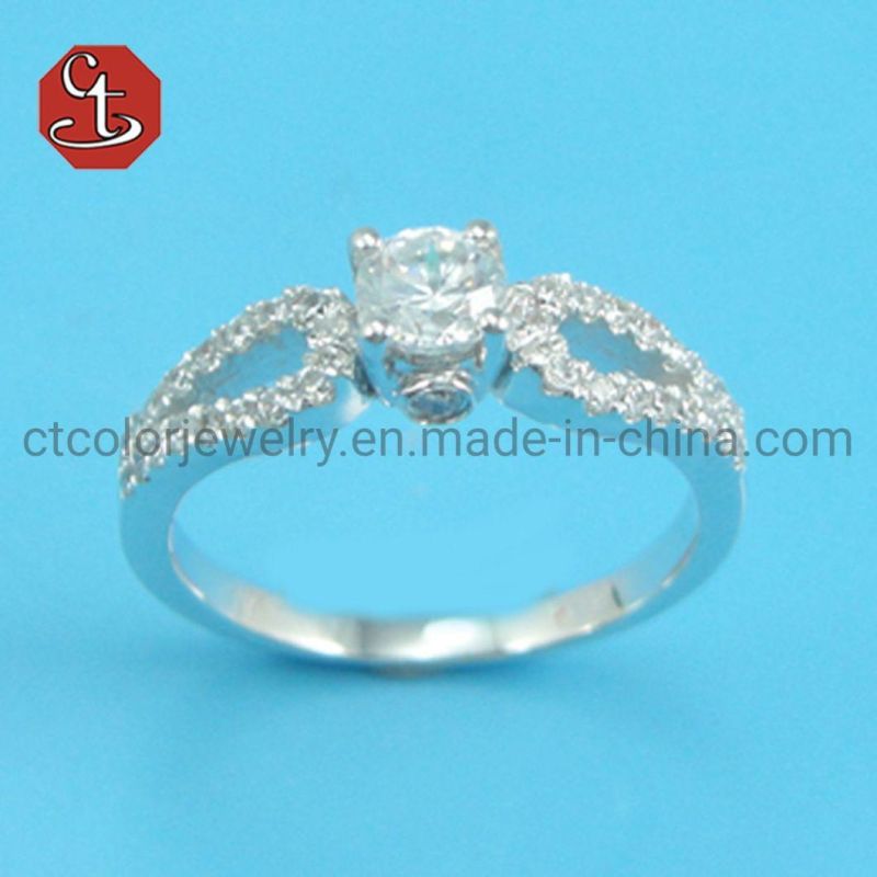 Women′s Engagement Silver Ring CZ Stone Promise Rings for Women Bridal Jewelry