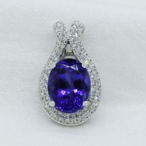 Popular Fashion Sapphire Stone 925 Sterling Silver Jewelry Pendant