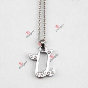 Fashion Letter U Charm Pendant Jewelry Necklace for Gift
