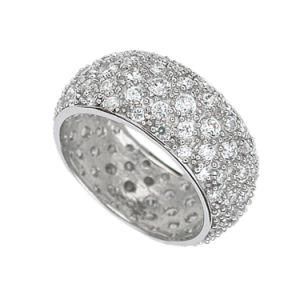 Fashion Jewelry Sterling Silver 925 Pave Setting Rings