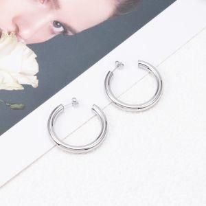 Stainless Steel Half Hoop Earrings Drop Women