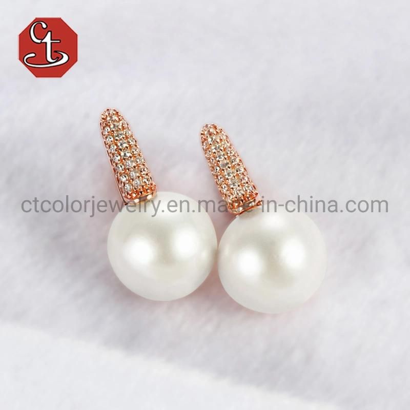 Fine 925 Sterling Silver and Brass Natural Freshwater Pearl Silver Stud Earrings for Women Jewelry Elegant Style Fashion Jewelry 18K Gold Plated Pearl Earrings