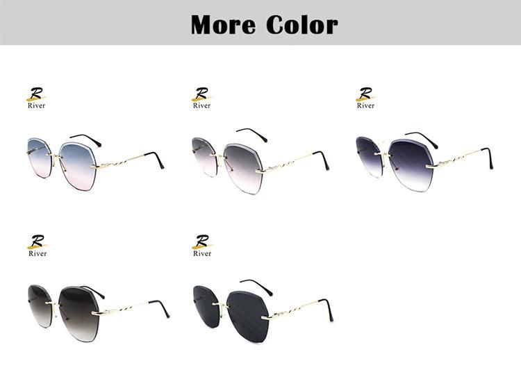 2021 Shiny New Designer Rimless Women Stock Sunglasses