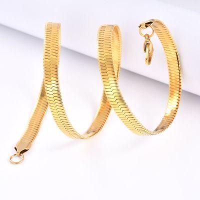 Direct Supplier Fadeless Stainless Steel Flat Herringbone Fashion Jewelry Making Chains Anklet Bangle Bracelet Necklace Jewellery
