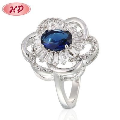 Online Shop China Rings Jewelry Women Gold Flower Ring with Gift