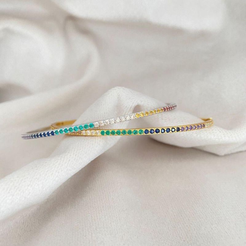2022 New Arrival Jewelry Fine Quality Bracelet Wrist Bangles Colorful Zirconia Bangle Bracelet
