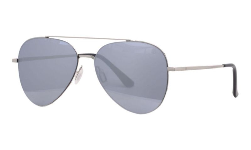 Classic Fashion Blue Mirror Metal Sunglasses