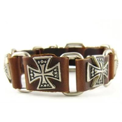 OEM High Quality Men Metal Bracelet with Glitter Cross