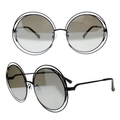 Round Frame Luxury Style Metal Sunglasses for Women