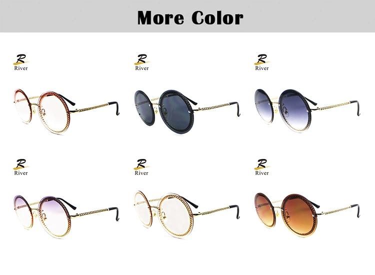 Metal Chain Shape Round Frameless Wholesale Women Sunglasses