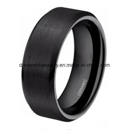 High Quality Black Ceramic Ring Simple Style for Men Wedding Band Jewelry Gift