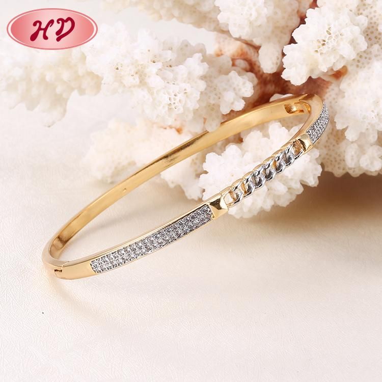 2020 High Quality New Fashion Adjustable Wire 18K Gold Plated Zircon Bangle Jewelry Wholesale