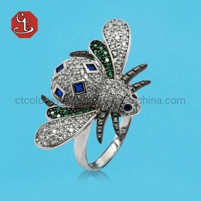 Colorful Bee Finger Ring Clean AAA+ Animal Ring Fashion Women Party Jewelry