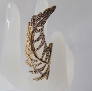 Long Golden Leaves Ring