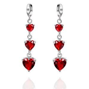 New Fashion 925 Sterling Silver Heart CZ Stone Earring Jewelry