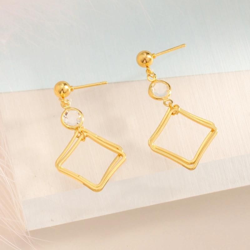 Geometric Rhombus Female Long Fashion Simple Earrings