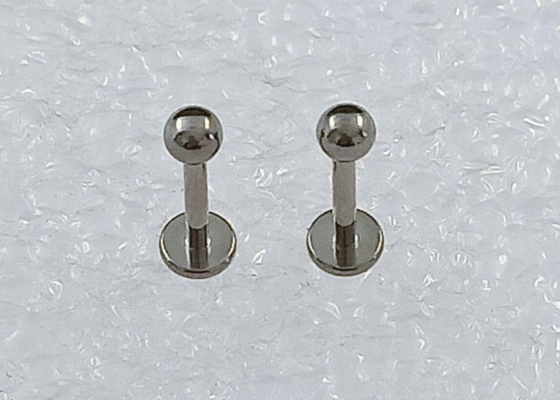 G23 Titanium Lip Nail Push in Threadless Bases Labret Mini Ear Nail Personality The Ball Labret Piercing Jewelry Tpn043