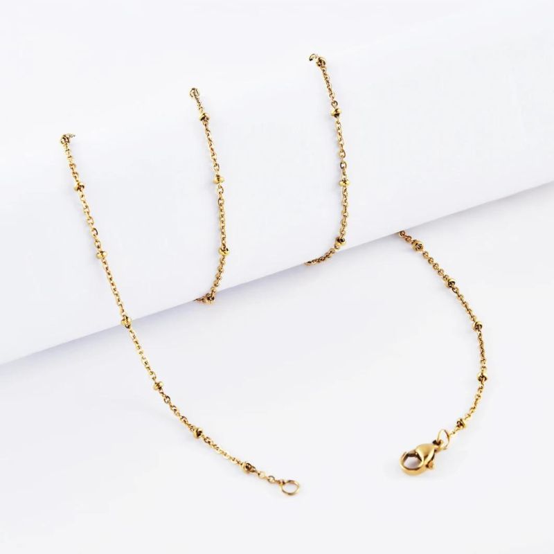 New Design Statelite Lady Jewelry Anklet Bracelet Necklace for Pendant Stainless Steel Gold Plated