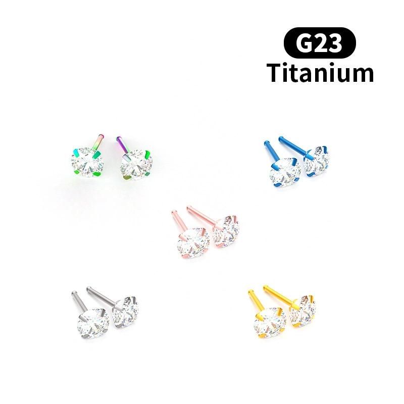 20g Titanium Nose Rings Studs Piercing Body Jewelry