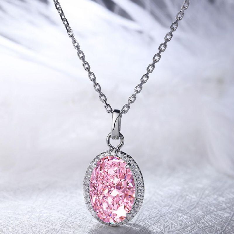Fashion Jewelry High Quality 925 Sterling Silver 3.0 Carat Simulated Diamond Jewelry Custom Necklace for Girls