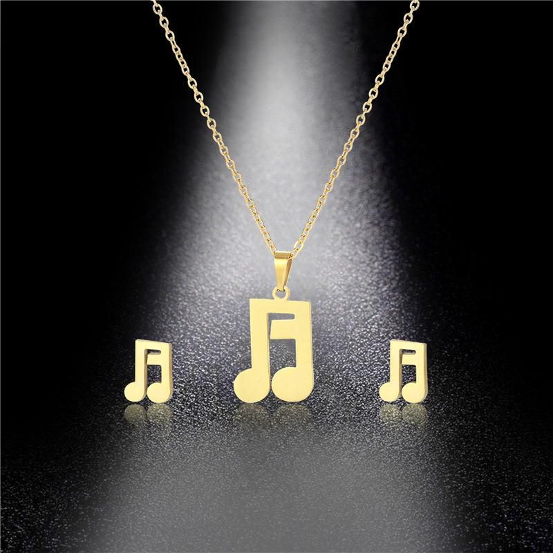 Manufacturer Customized Hypoallergenic Non Discoloration Fashion Jewelry Set High Quality Waterproof Jewelry Set Note Jewelry Set