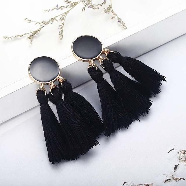 Bohemian Handmade Statement Tassel Earrings for Women Wedding Party Jewelry Fashion Gift