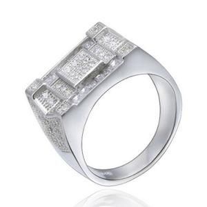 Fashion Hot Jewelry 925 Sterling Micro Paved CZ Men Ring