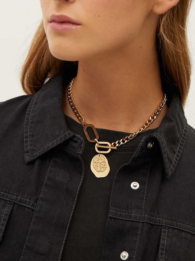 Europe and The United States Gold Stainless Steel Hip-Hop Short Paragraph Necklace Jewelry