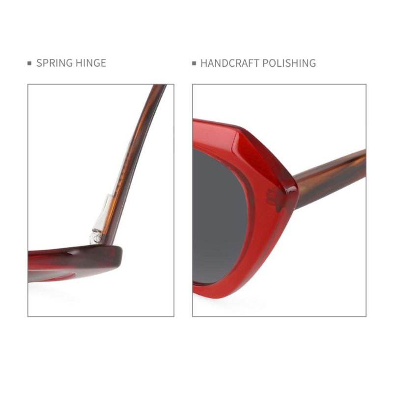 Polygon Shade Injection Acetate Sunglasses Stylish Oversized Sunglasses for Women