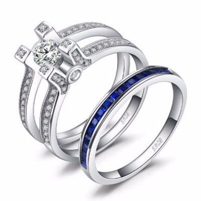 925 Sterling Silver Wedding Jewelry Women Engagement Ring Set Fashion Jewelry Wholesale