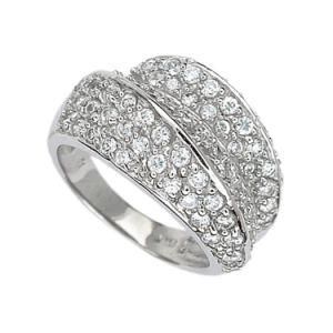 Paved Clear CZ Stone Silver Fashion Jewelry Ring