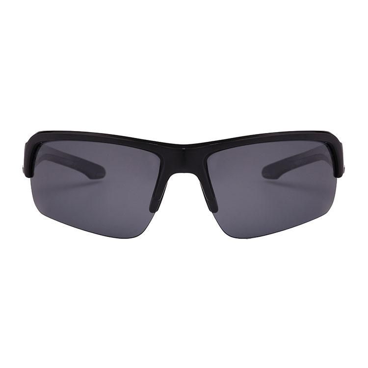 Latest Fashion Black Half-Frame Sport Sunglasses for Men