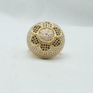 Sterling Silver Ring with Diamond or Brass with Cubic Zirconia