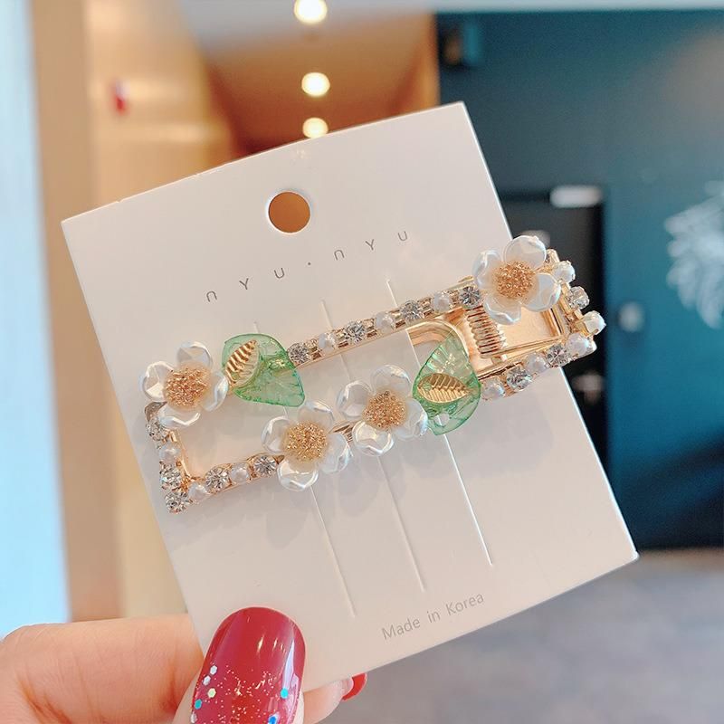 Elegant Alloy Hair Clip Cute Girl Leaves&Flower Side Hair Pin