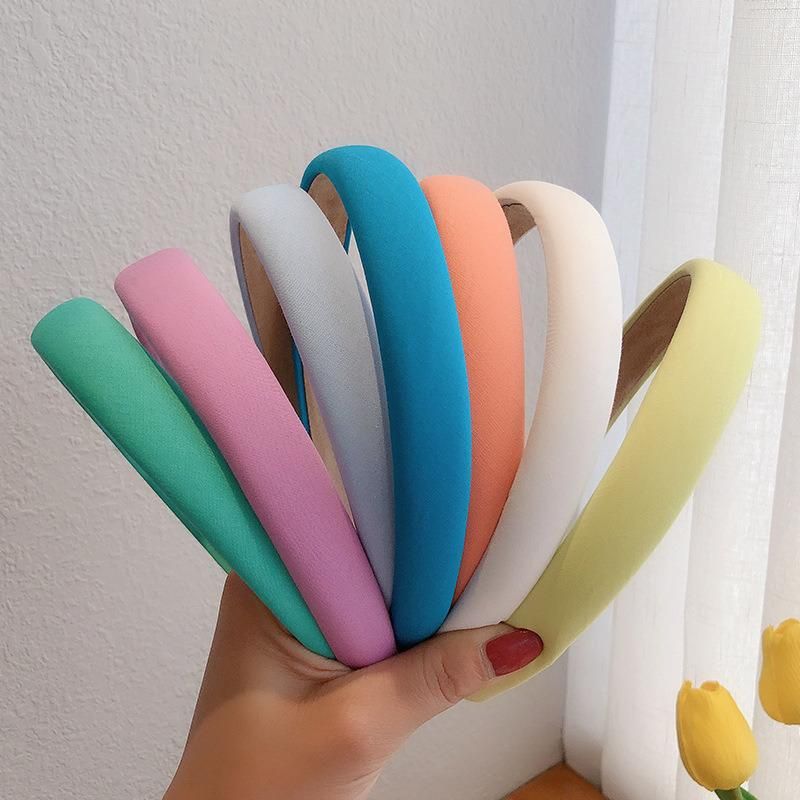 2021 Fashion Accessories Simple Wide Colorful Solid Color Hair Band