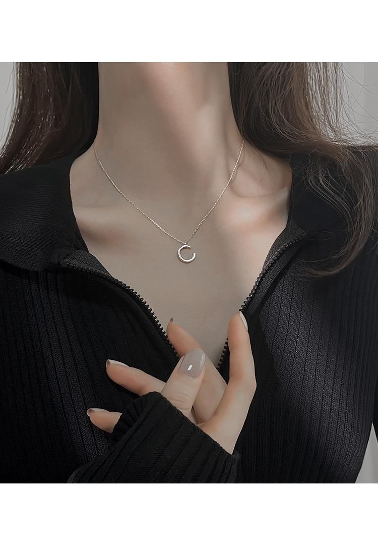 Simple New Design 925 Silver Plain Necklace Fashion Jewelry