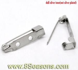 Silver Tone Brooch Back Bar Pins Findings 25x5mm (B14303)
