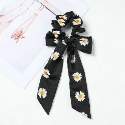 European and American New Style Retro Pop Chiffon Solid Color Bow Ribbon Hair Bands