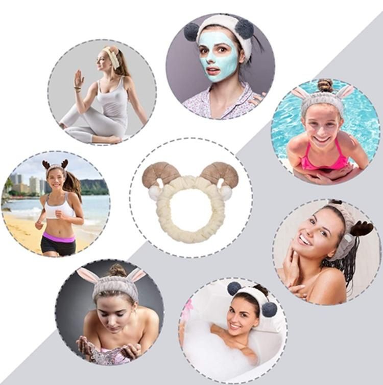 Wholesale Custom OEM Cute Animal Face Bath SPA Makeup Headband