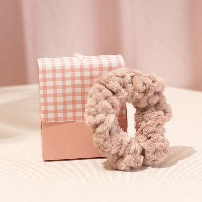 Fashion Plush Headband Fluff Scrunchie OEM Custom Logo Hairband