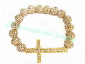 Shamballa Bracelet Sideway Cross Charms Jewelry