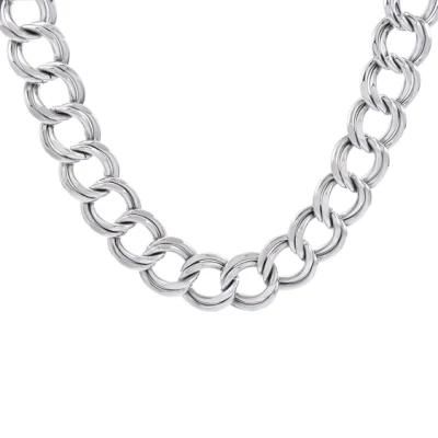 Funky Stainless Steel Silver Color Simple Wearing Accessories as Fashion Thick Necklace