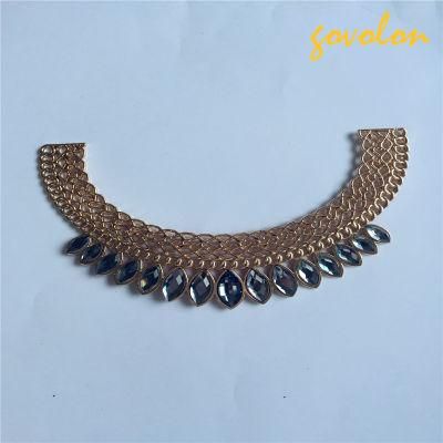 New Arrival Fashion Alloy Neckline with Rhinestone