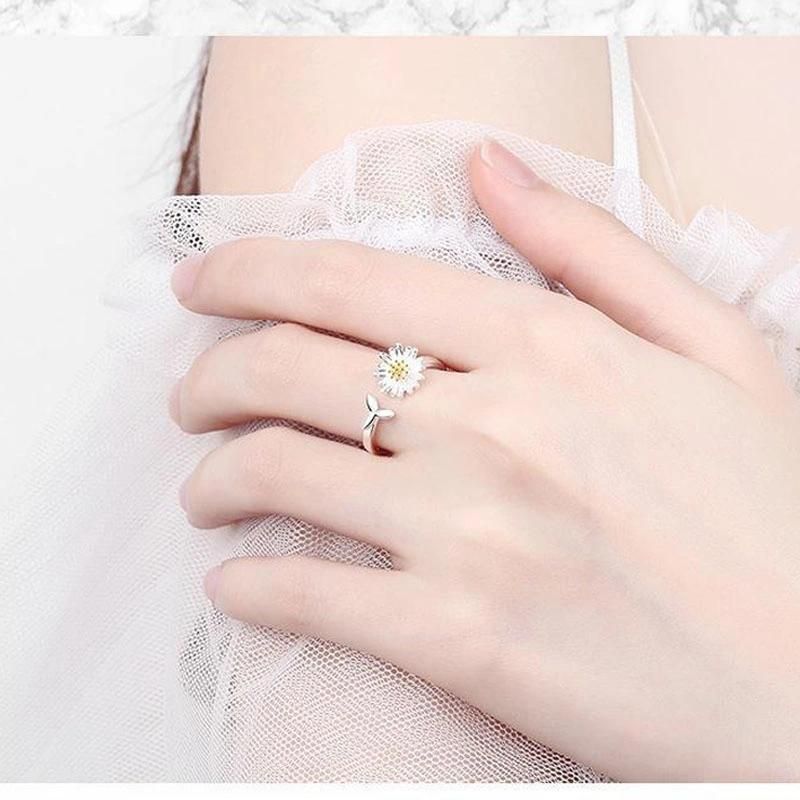 Small Daisy Rings for Women Models Simple Silver Colour Opening Adjustable Fashion Jewellery