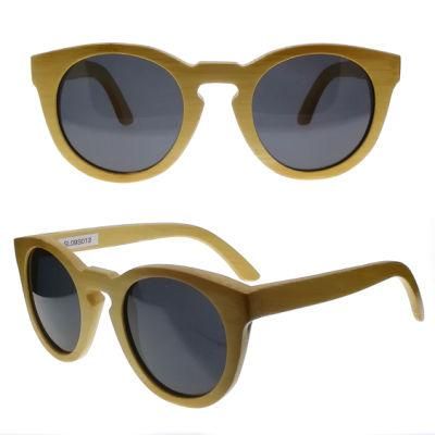 Round Frame Nature Color Bamboo Sunglasses