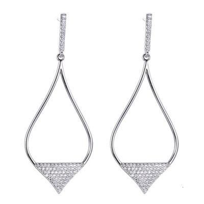 925 Silver Big Pear Shape CZ Earring for Promotion Sales