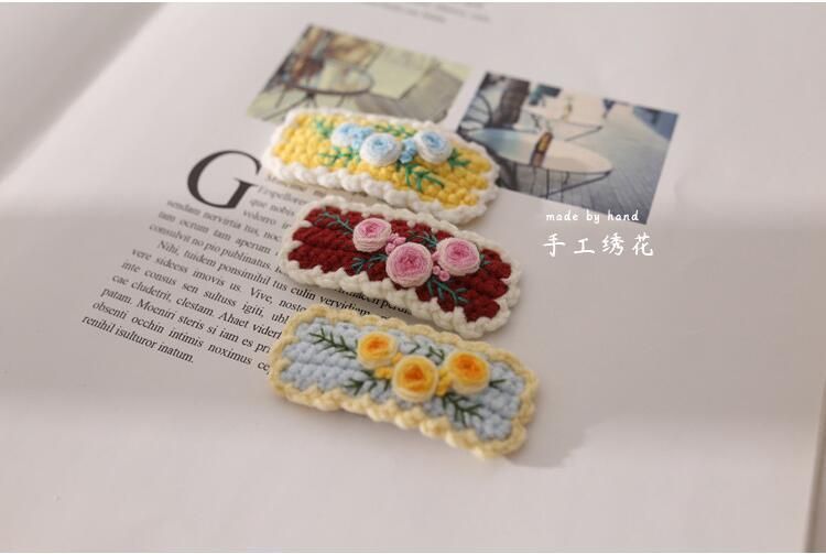 Crochet and Embroidery Snap Hair Clips Accessory Ym237